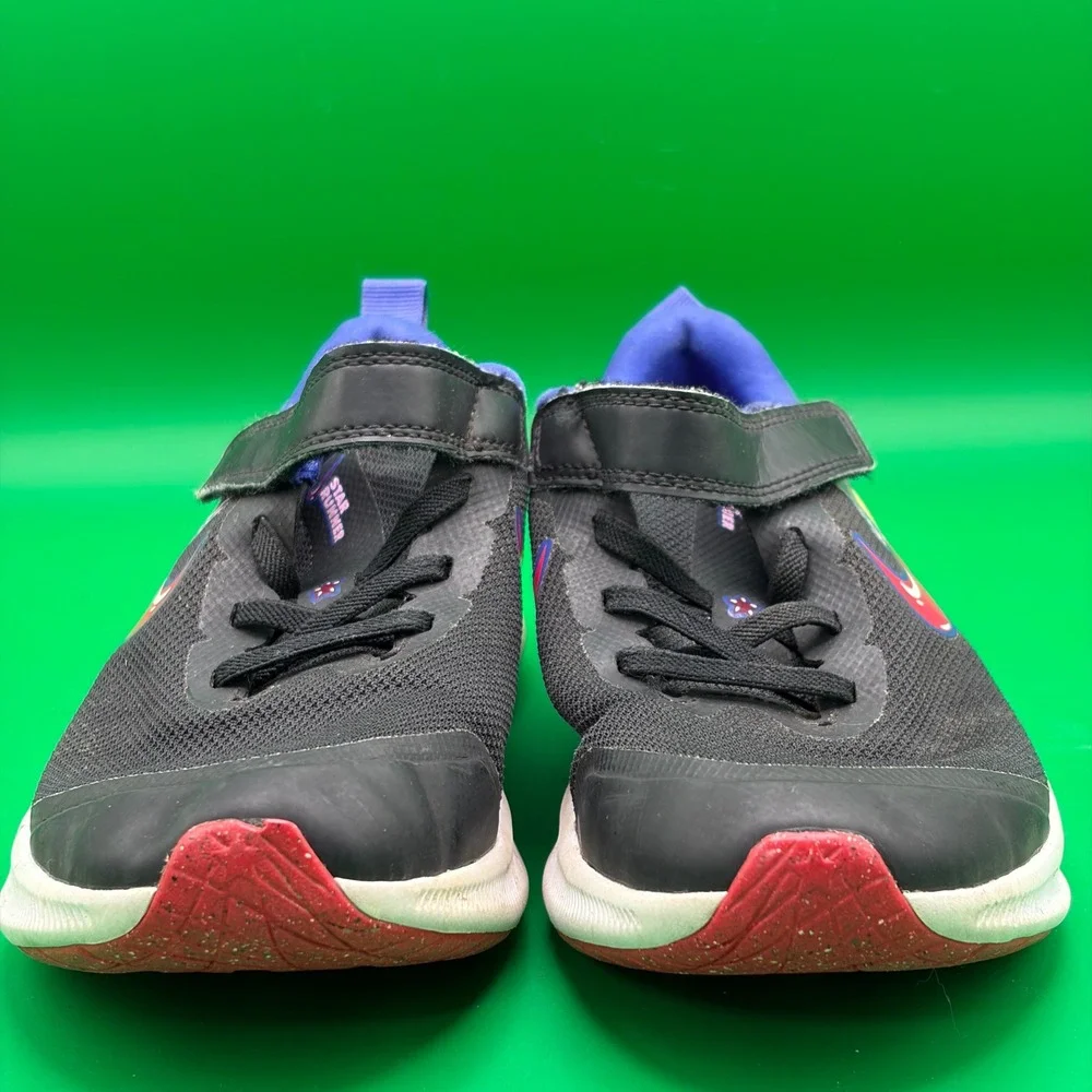 Nike Star Runner 3 SE Sneakers Kids 2.5Y Black Hook Loop Athletic Running Shoes